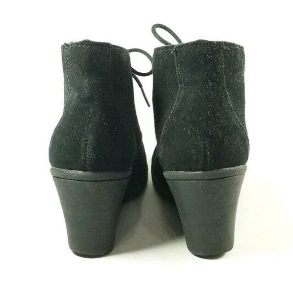 White Mountain Wedge Ankle Boot Women's Size 7.5 M Black Suede Leather - Picture 3 of 6